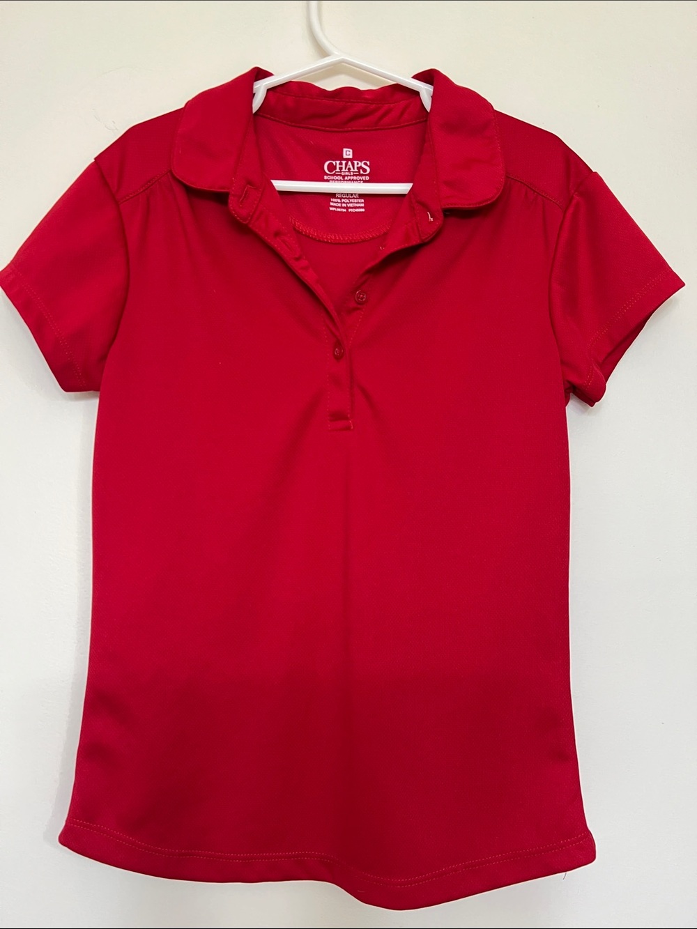 Chaps Children’s School Uniform Bright Red Polo Top